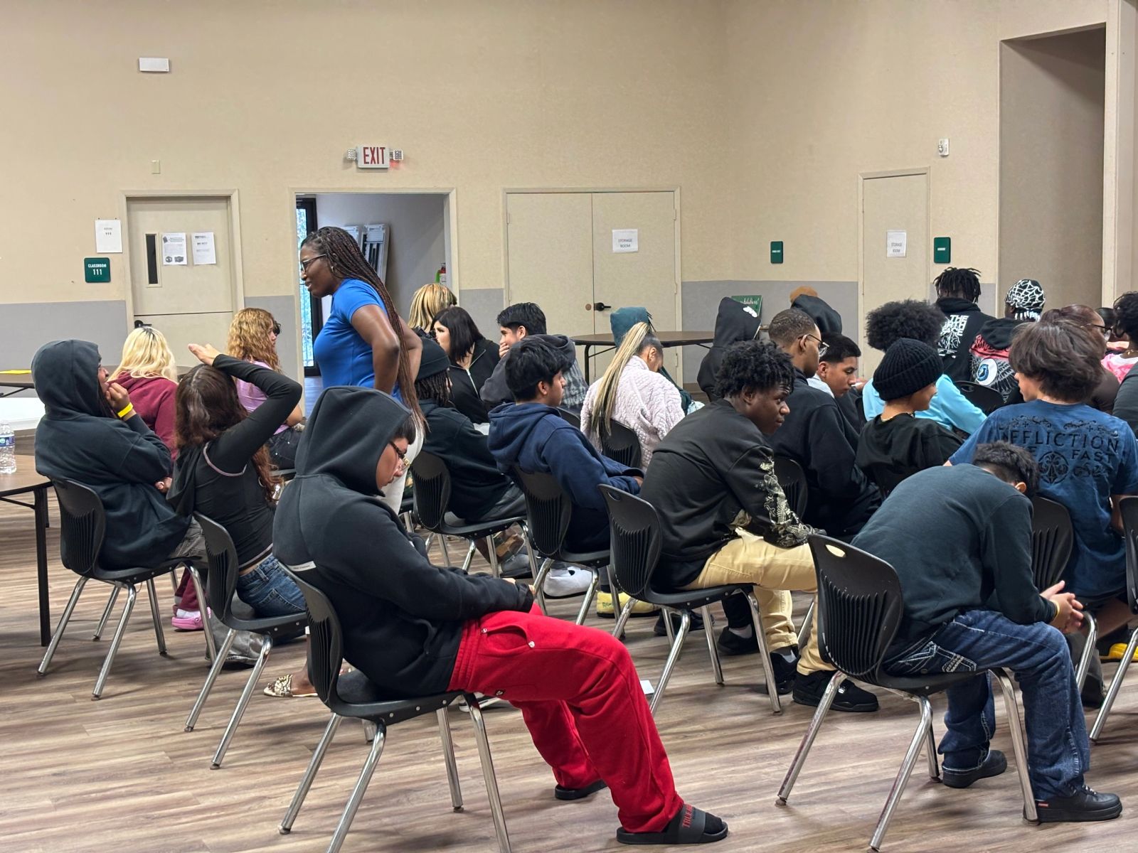 EVAC staff leading a youth workshop at Evolution Academy